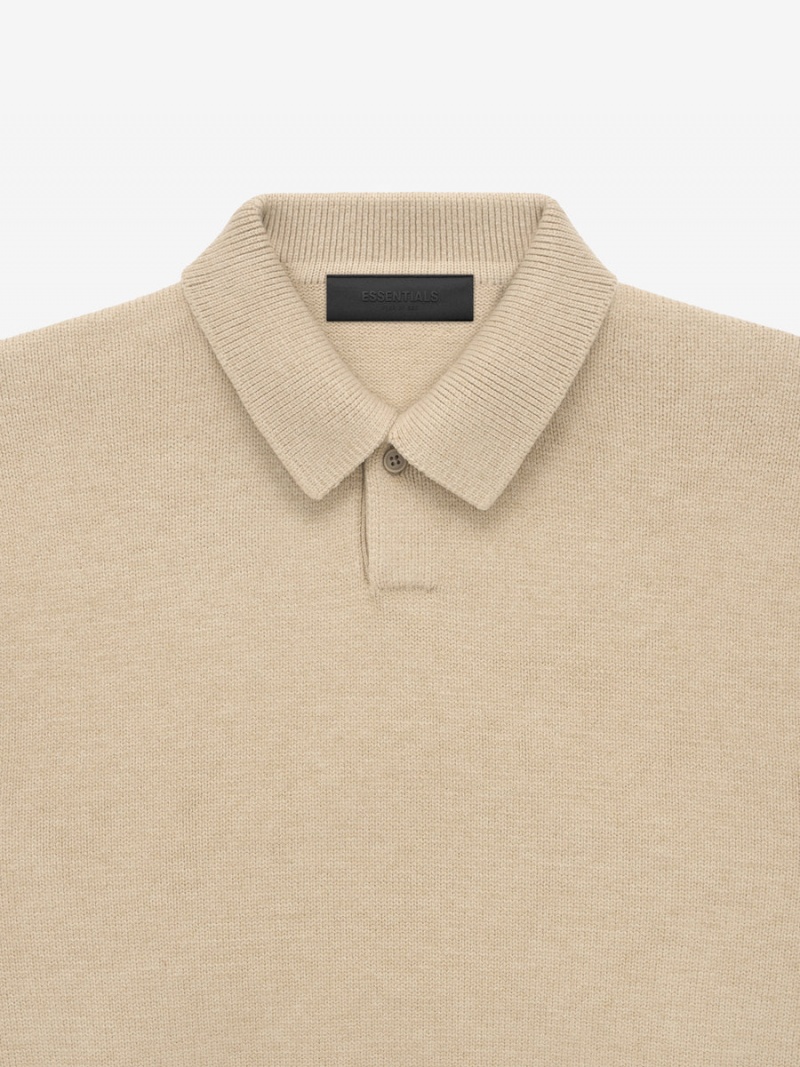 Fear Of God Essentials Knit Polo Gold Heather | FOG-SN593806