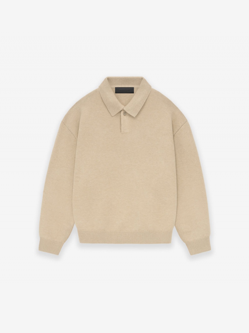 Fear Of God Essentials Knit Polo Gold Heather | FOG-SN593806