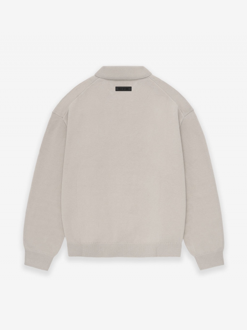 Fear Of God Essentials Knit Polo Silver Cloud | FOG-SN593565