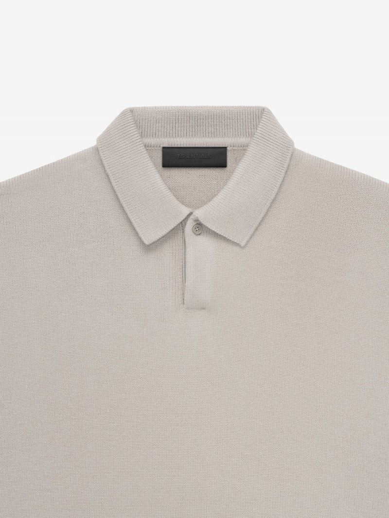 Fear Of God Essentials Knit Polo Silver Cloud | FOG-SN593565