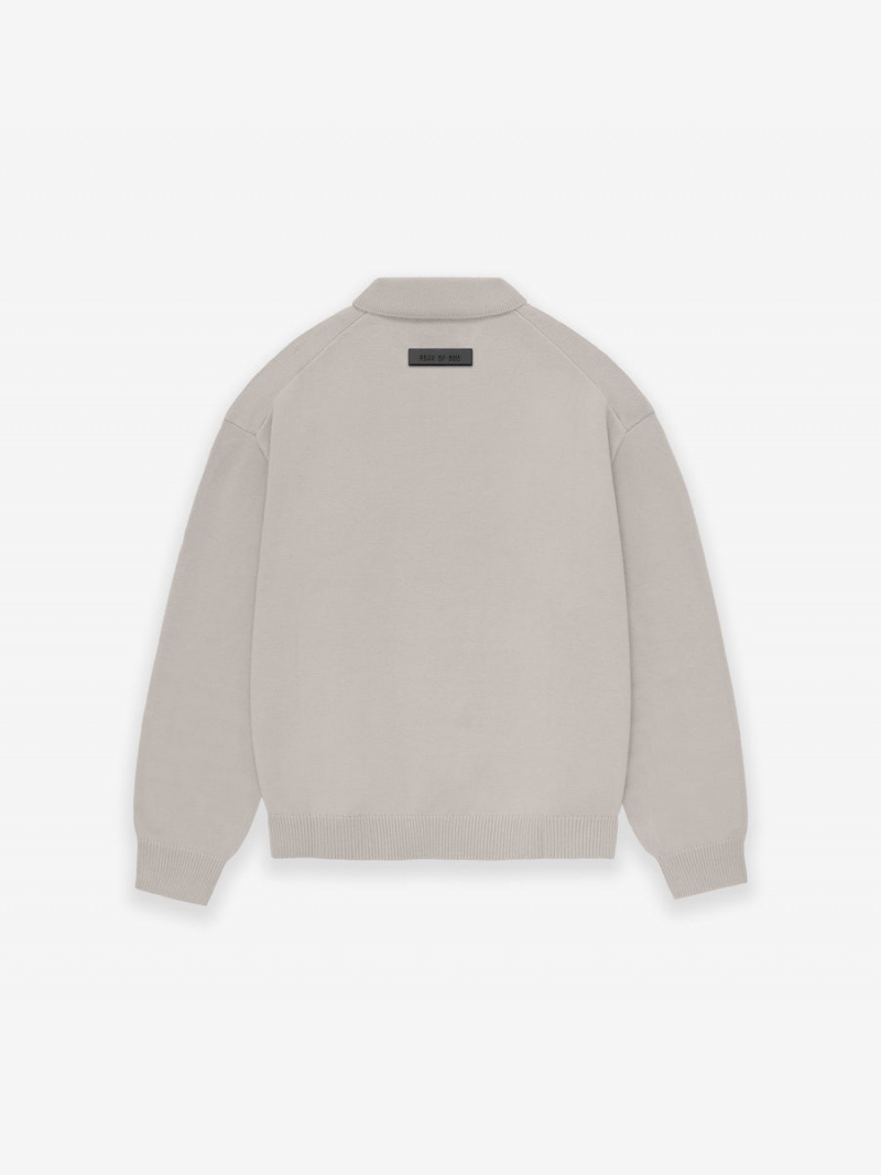 Fear Of God Essentials Knit Polo Silver Cloud | FOG-SN593815