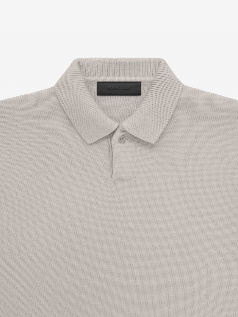 Fear Of God Essentials Knit Polo Silver Cloud | FOG-SN593815