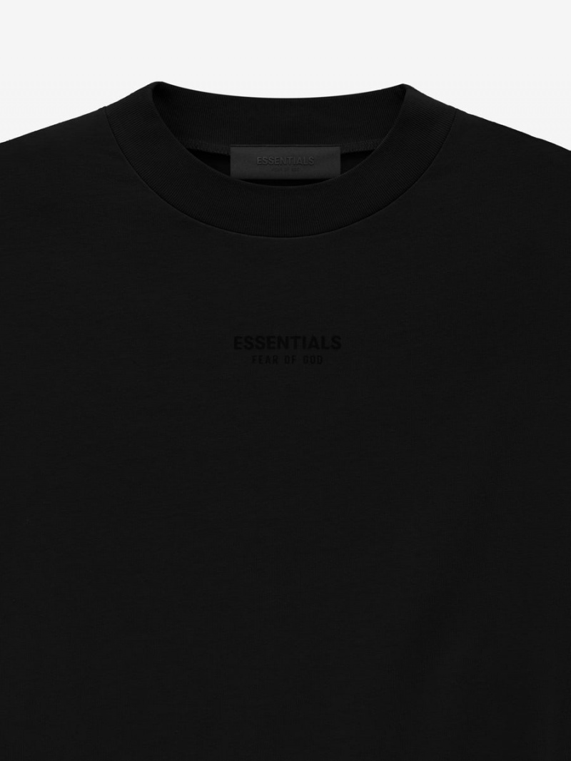 Fear Of God Essentials Ls Tee Jet Black | FOG-SN593545