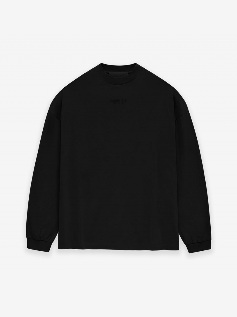 Fear Of God Essentials Ls Tee Jet Black | FOG-SN593545