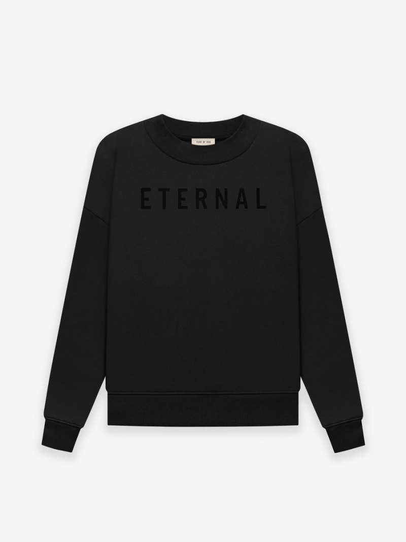 Fear Of God Fleece Crewneck Black | FOG-SN593339