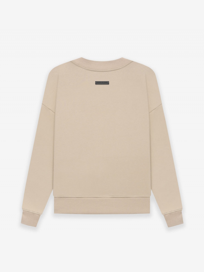 Fear Of God Fleece Crewneck Dusty Beige | FOG-SN593348