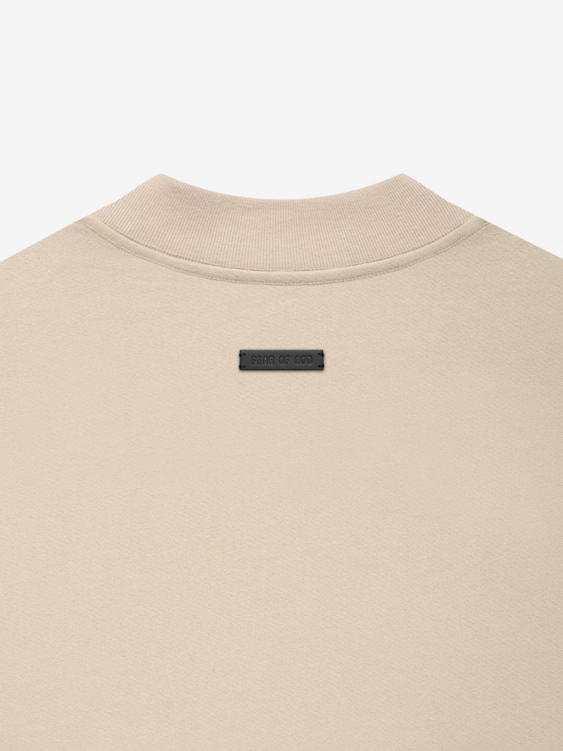 Fear Of God Fleece Crewneck Dusty Beige | FOG-SN593348