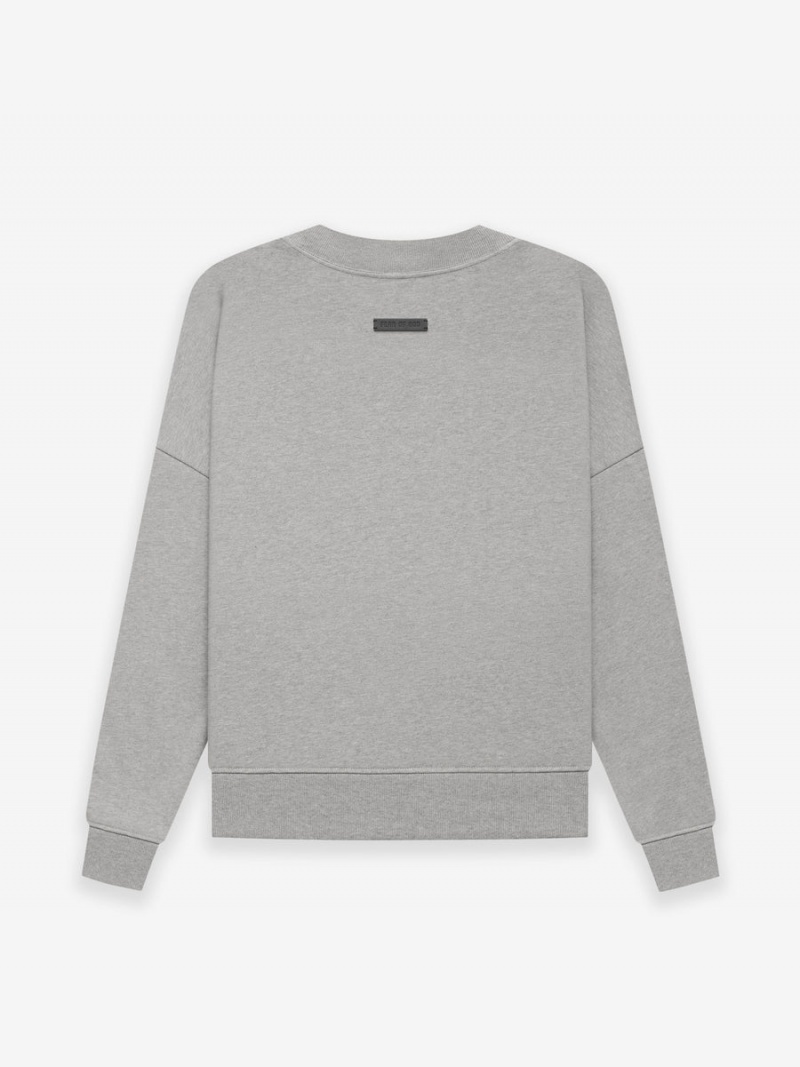 Fear Of God Fleece Crewneck Warm Heather Grey | FOG-SN593352