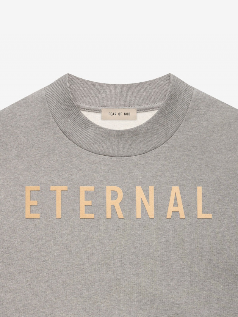 Fear Of God Fleece Crewneck Warm Heather Grey | FOG-SN593352