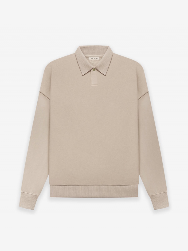 Fear Of God Fleece Polo Dusty Beige | FOG-SN593344