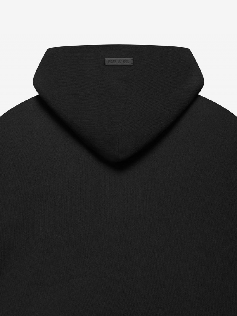 Fear Of God Fleece Zip Hoodie Black | FOG-SN593315