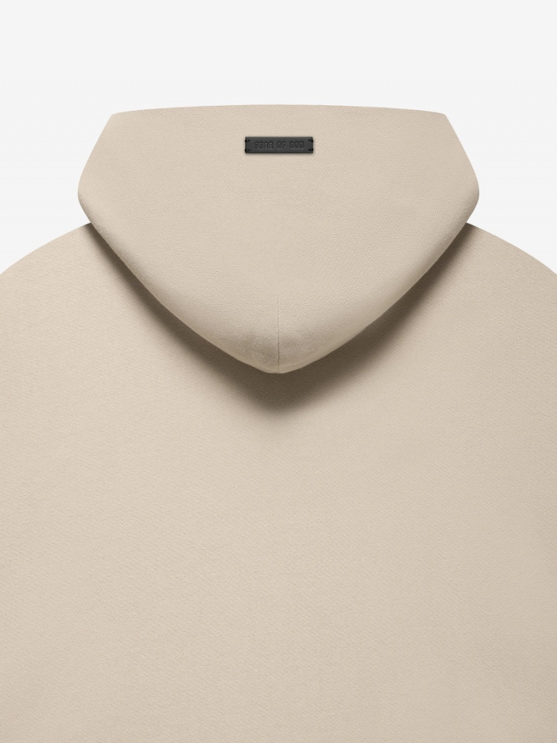 Fear Of God Fleece Zip Hoodie Dusty Beige | FOG-SN593343