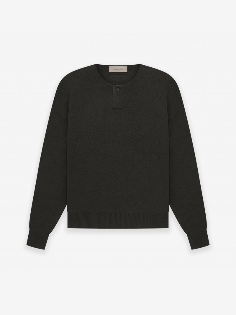 Fear Of God Knit Ls Henley Off-Black | FOG-SN593647