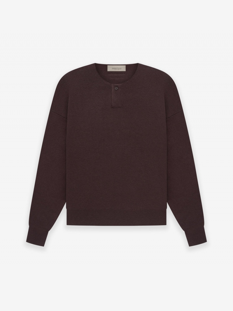 Fear Of God Knit Ls Henley Plum | FOG-SN593650