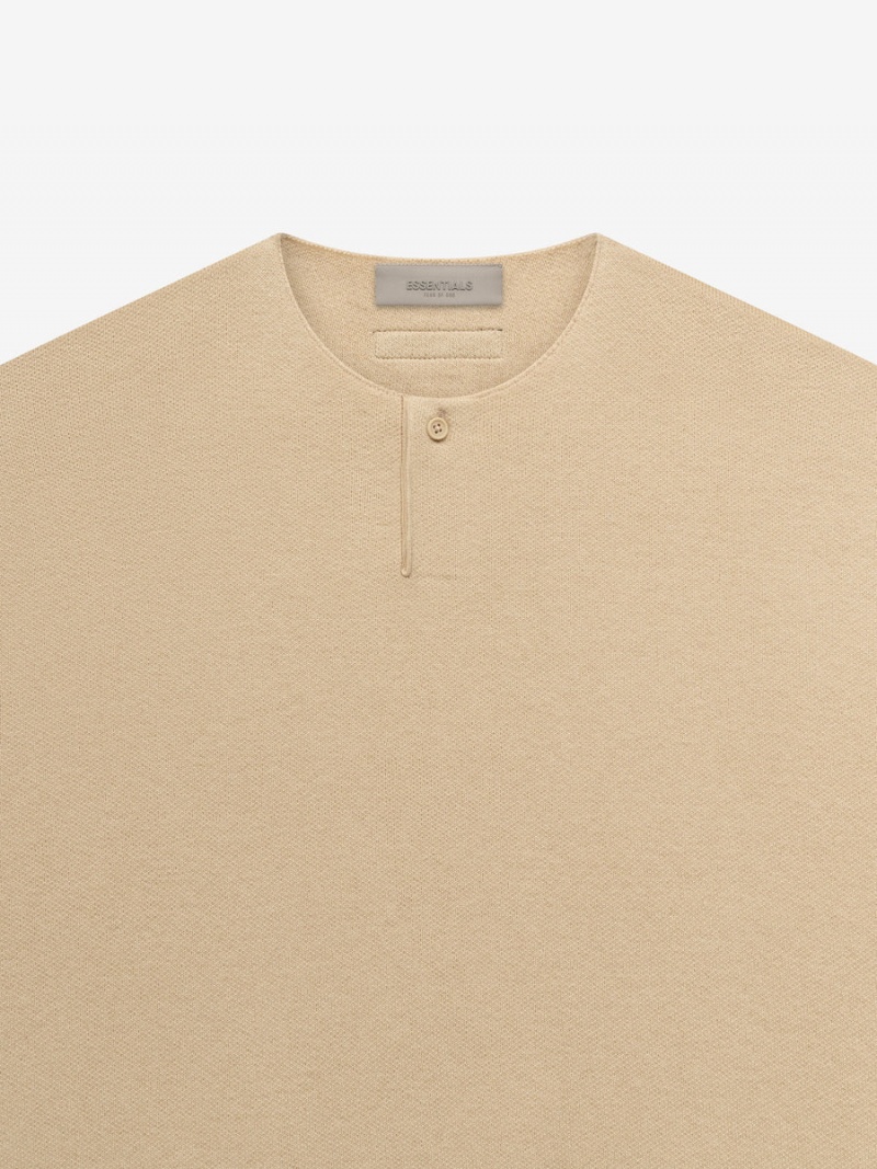 Fear Of God Knit Ls Henley Sand | FOG-SN593651