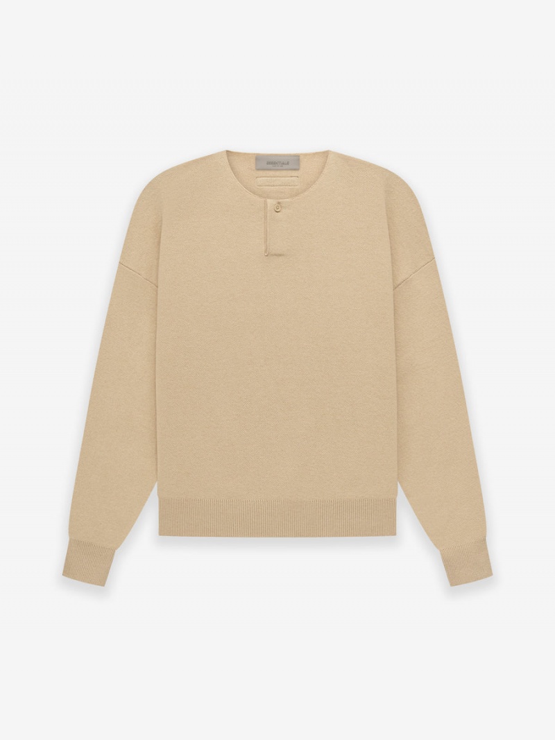 Fear Of God Knit Ls Henley Sand | FOG-SN593651