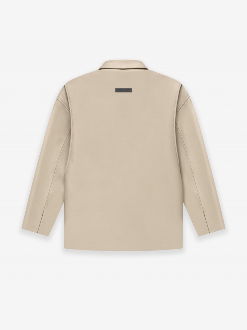 Fear Of God Leather Jacket Dusty Beige | FOG-SN593400