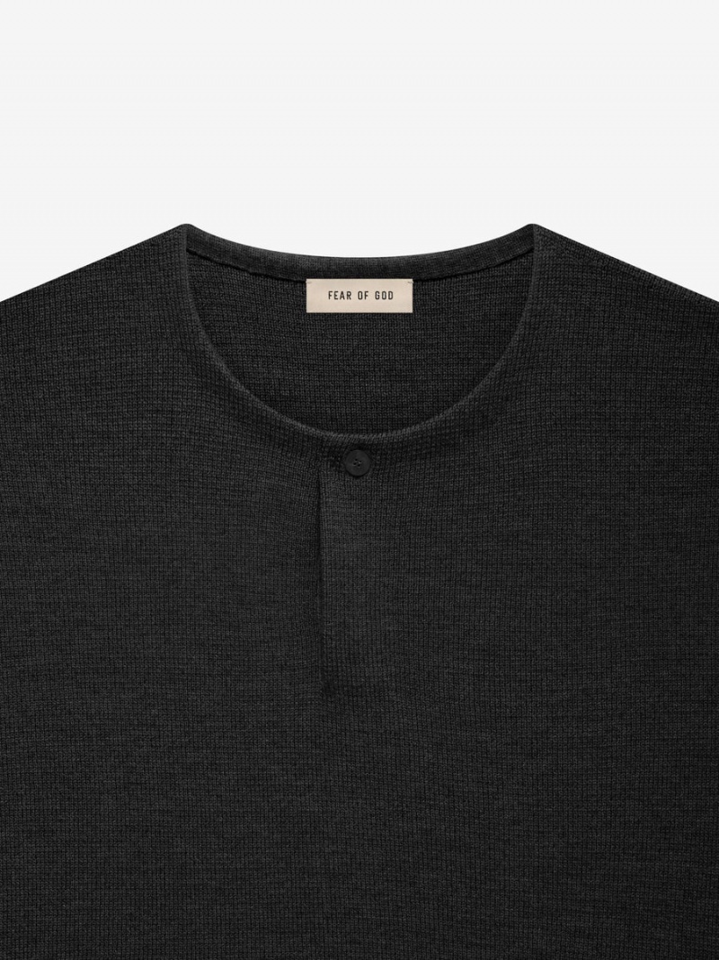 Fear Of God Lightweight Merino Henley Black Heather | FOG-SN593483