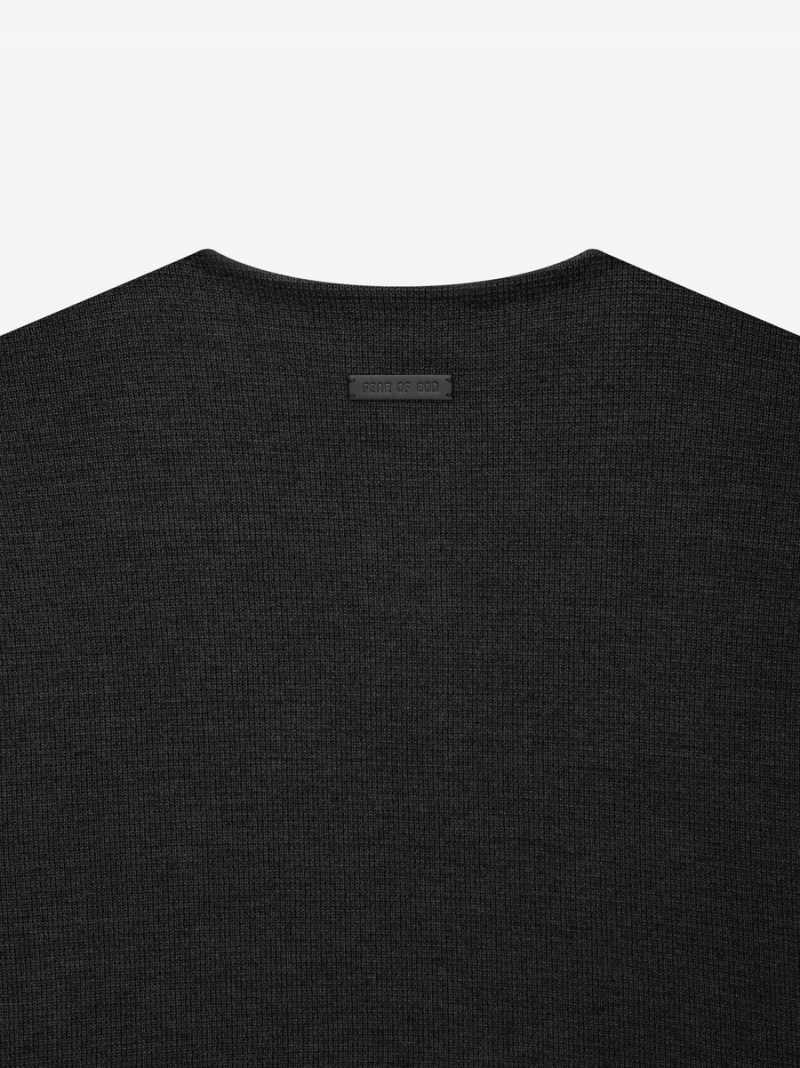 Fear Of God Lightweight Merino Henley Black Heather | FOG-SN593483