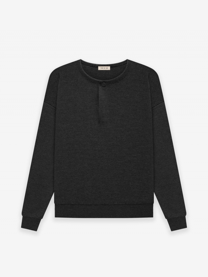 Fear Of God Lightweight Merino Henley Black Heather | FOG-SN593483