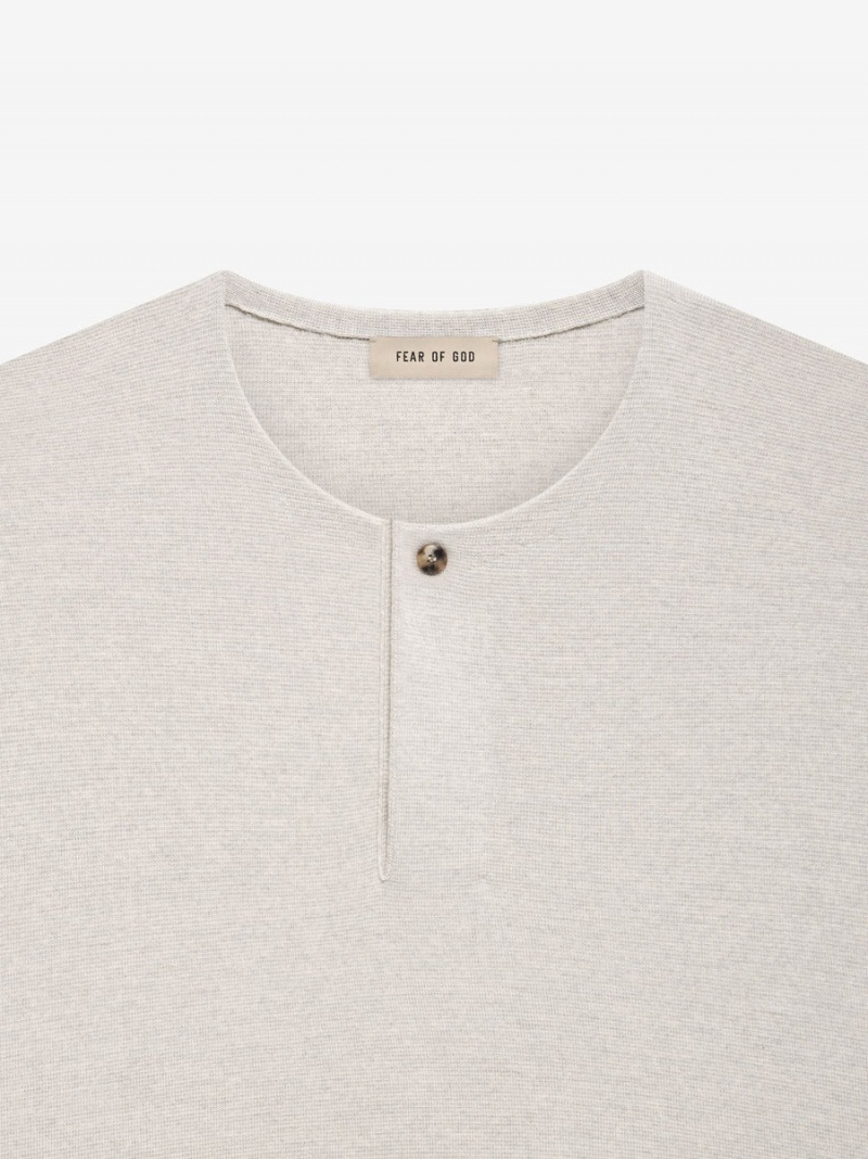 Fear Of God Lightweight Merino Henley Cement Heather | FOG-SN593482