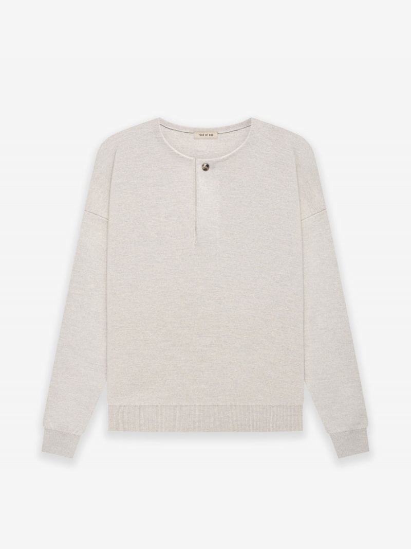 Fear Of God Lightweight Merino Henley Cement Heather | FOG-SN593482