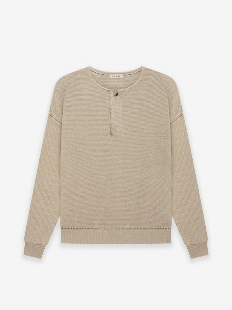 Fear Of God Lightweight Merino Henley Dusty Beige | FOG-SN593473