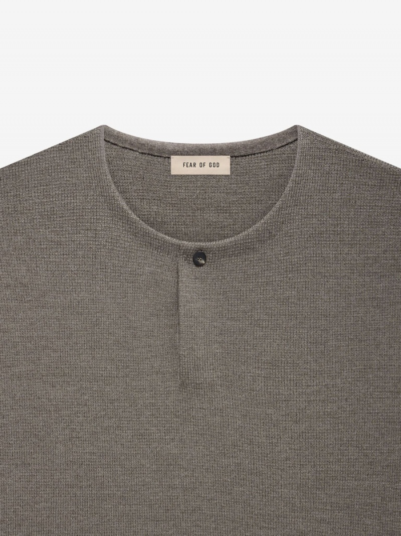 Fear Of God Lightweight Merino Henley Dusty Concrete Heather | FOG-SN593484