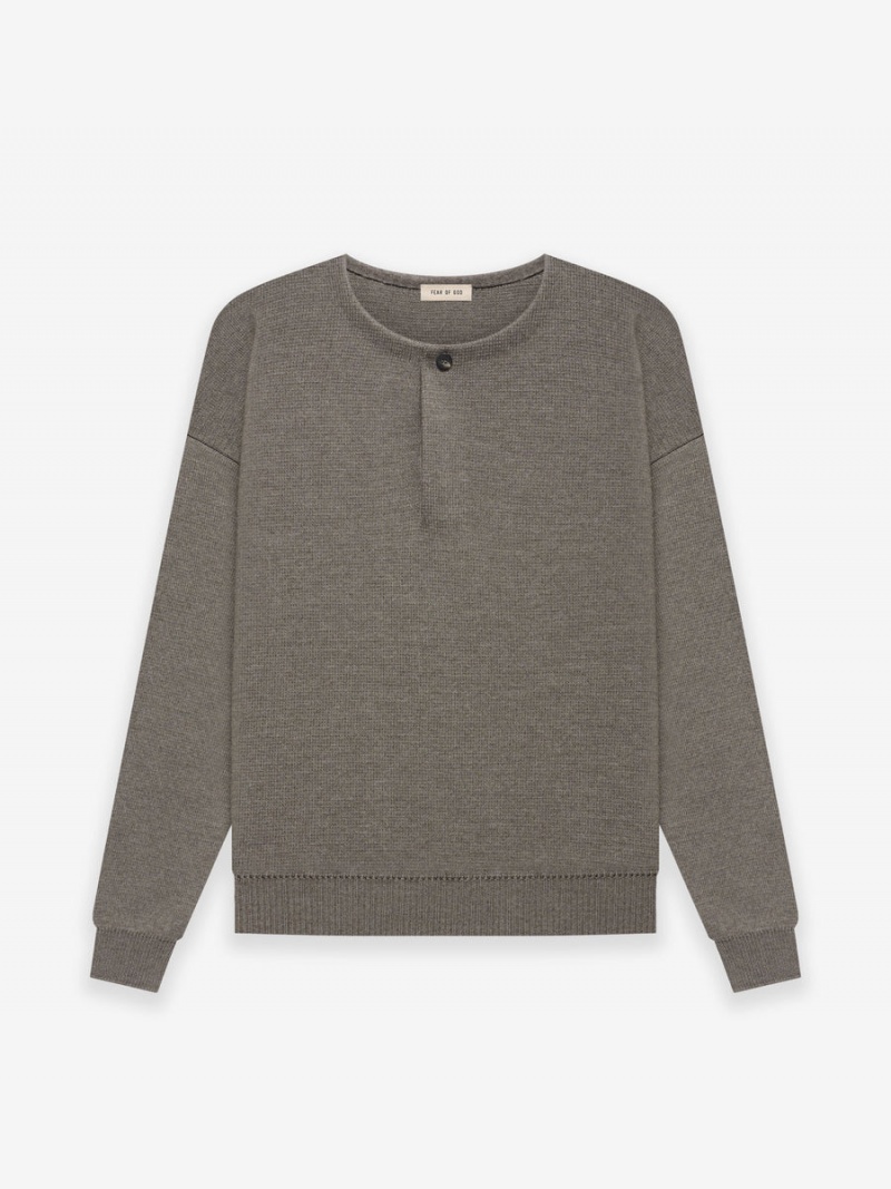 Fear Of God Lightweight Merino Henley Dusty Concrete Heather | FOG-SN593484