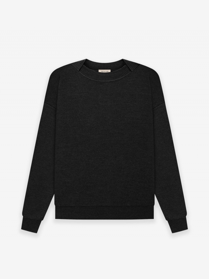 Fear Of God Merino Knit Crewneck Black Heather | FOG-SN593480