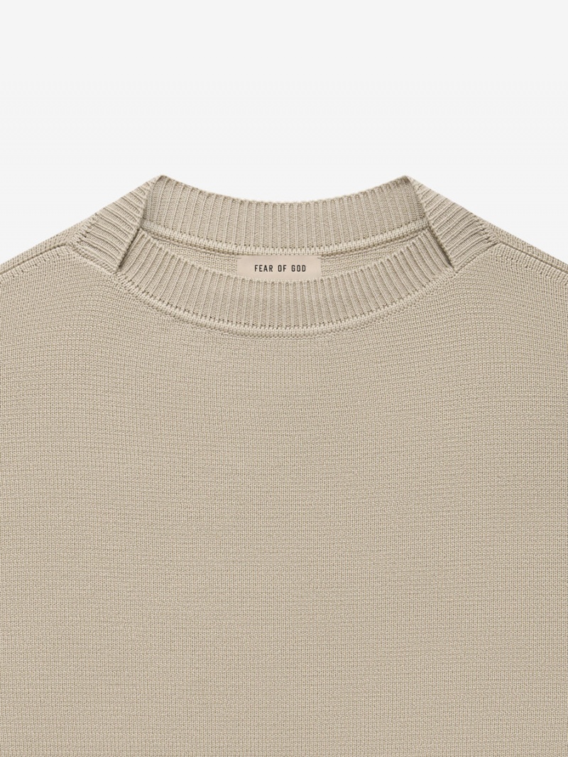 Fear Of God Merino Knit Crewneck Dusty Beige | FOG-SN593490