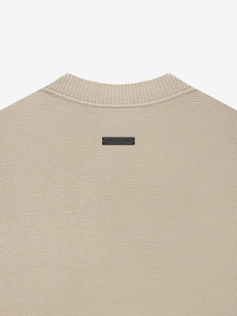 Fear Of God Merino Knit Crewneck Dusty Beige | FOG-SN593490