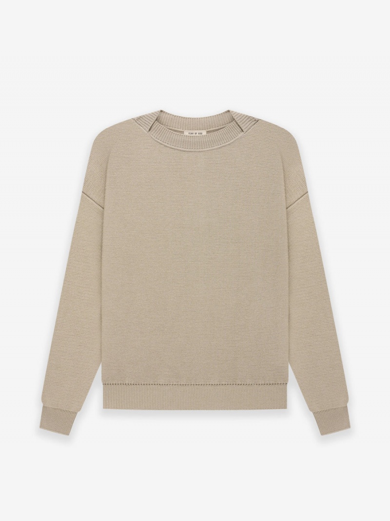 Fear Of God Merino Knit Crewneck Dusty Beige | FOG-SN593490