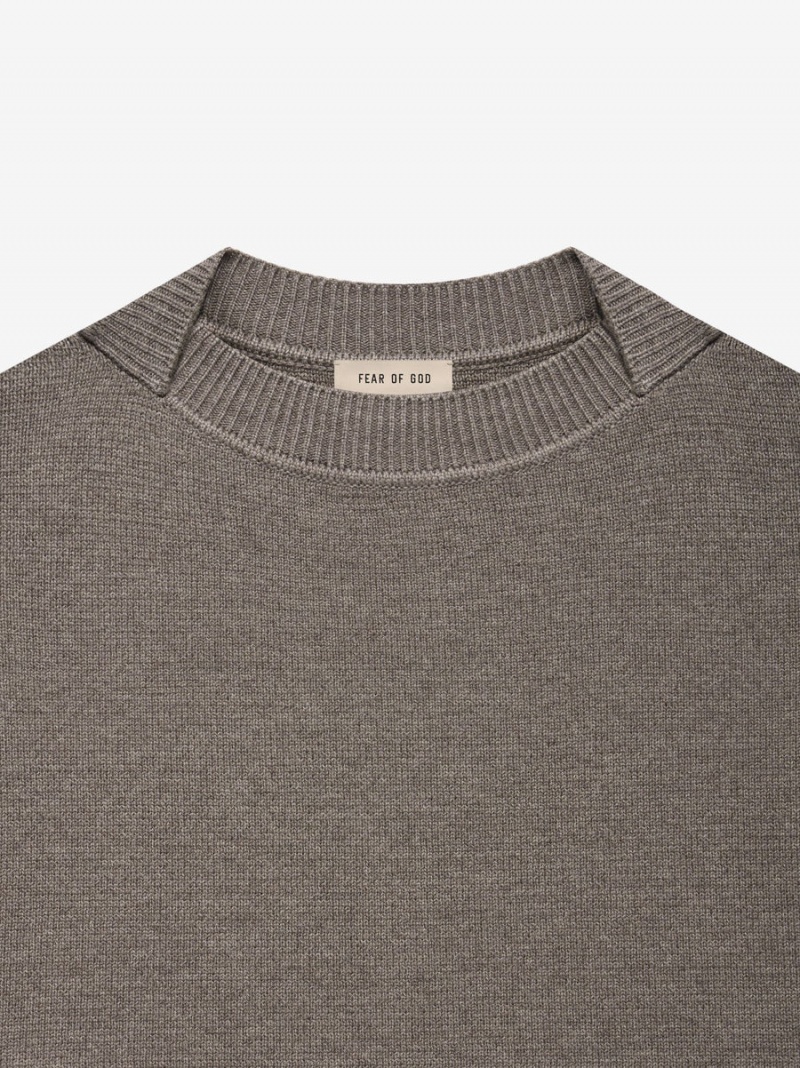 Fear Of God Merino Knit Crewneck Dusty Concrete Heather | FOG-SN593478