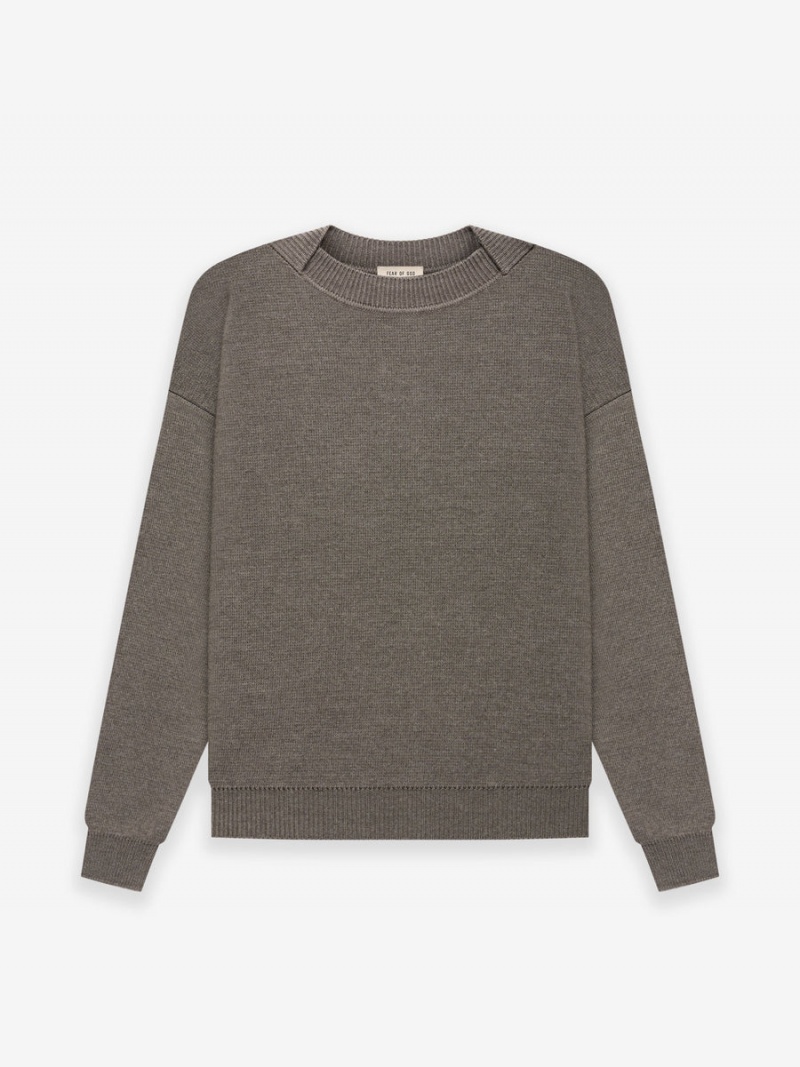 Fear Of God Merino Knit Crewneck Dusty Concrete Heather | FOG-SN593478