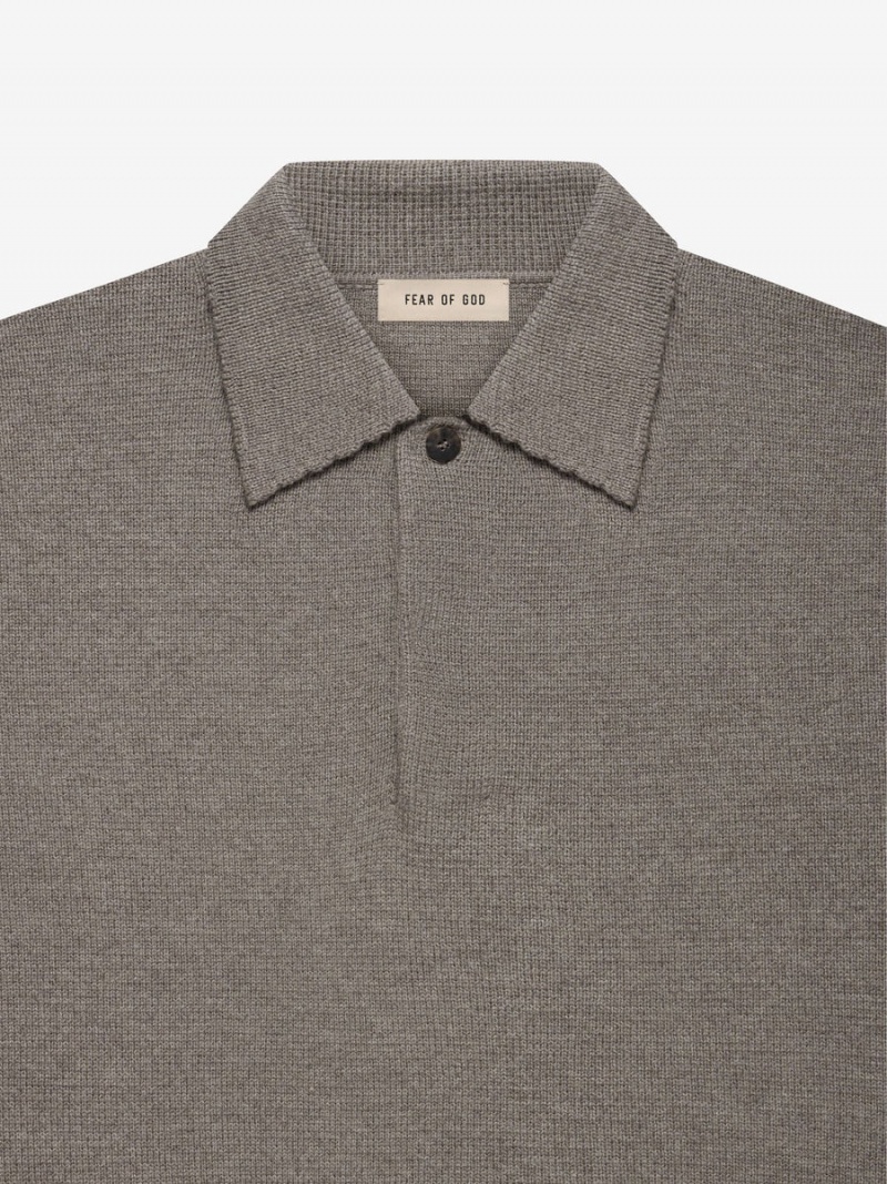 Fear Of God Merino Polo Dusty Concrete Heather | FOG-SN593300