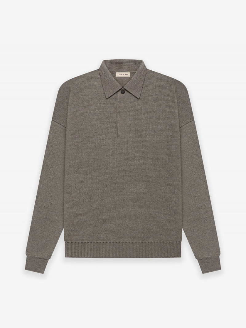 Fear Of God Merino Polo Dusty Concrete Heather | FOG-SN593300