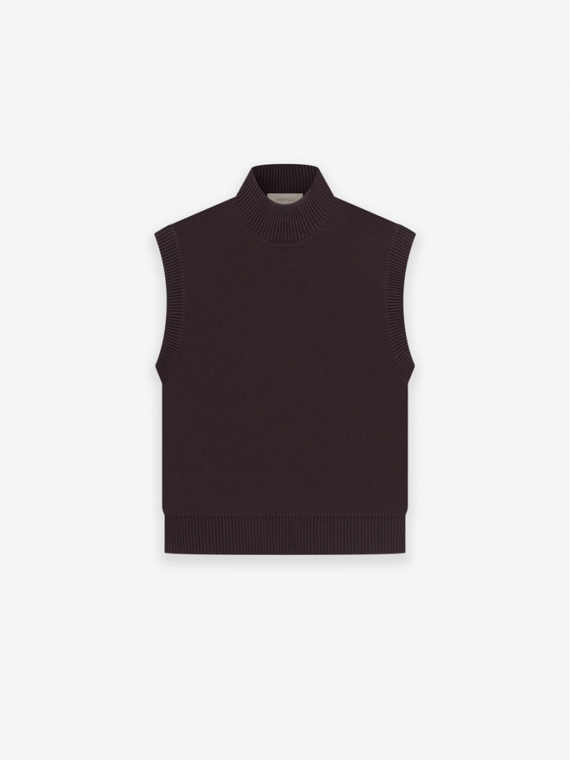 Fear Of God Pullover Mockneck Vest Plum | FOG-SN593652