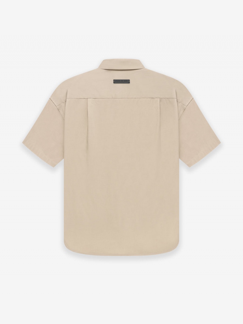 Fear Of God Ss Button Front Shirt Dusty Beige | FOG-SN593335