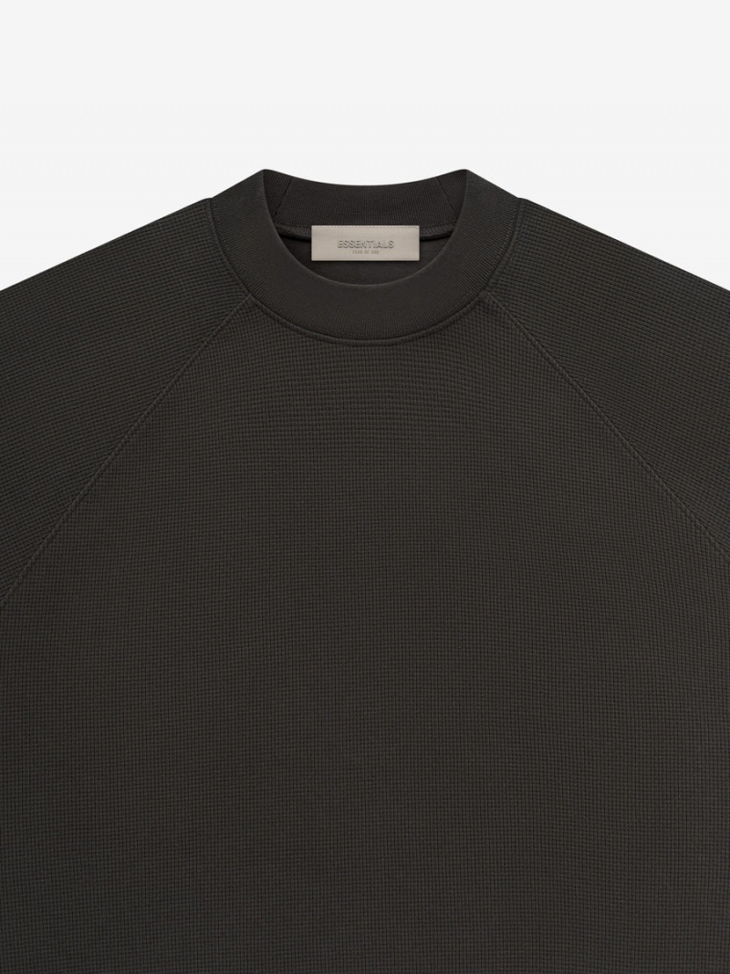 Fear Of God Ss Waffle Sweatshirt Off-Black | FOG-SN593529