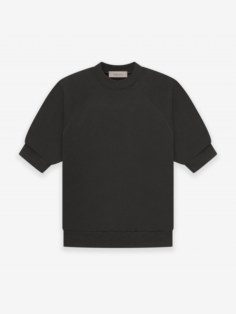 Fear Of God Ss Waffle Sweatshirt Off-Black | FOG-SN593529