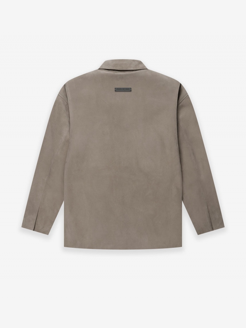 Fear Of God Suede Jacket Dusty Concrete | FOG-SN593405