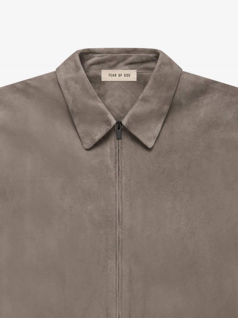 Fear Of God Suede Jacket Dusty Concrete | FOG-SN593405