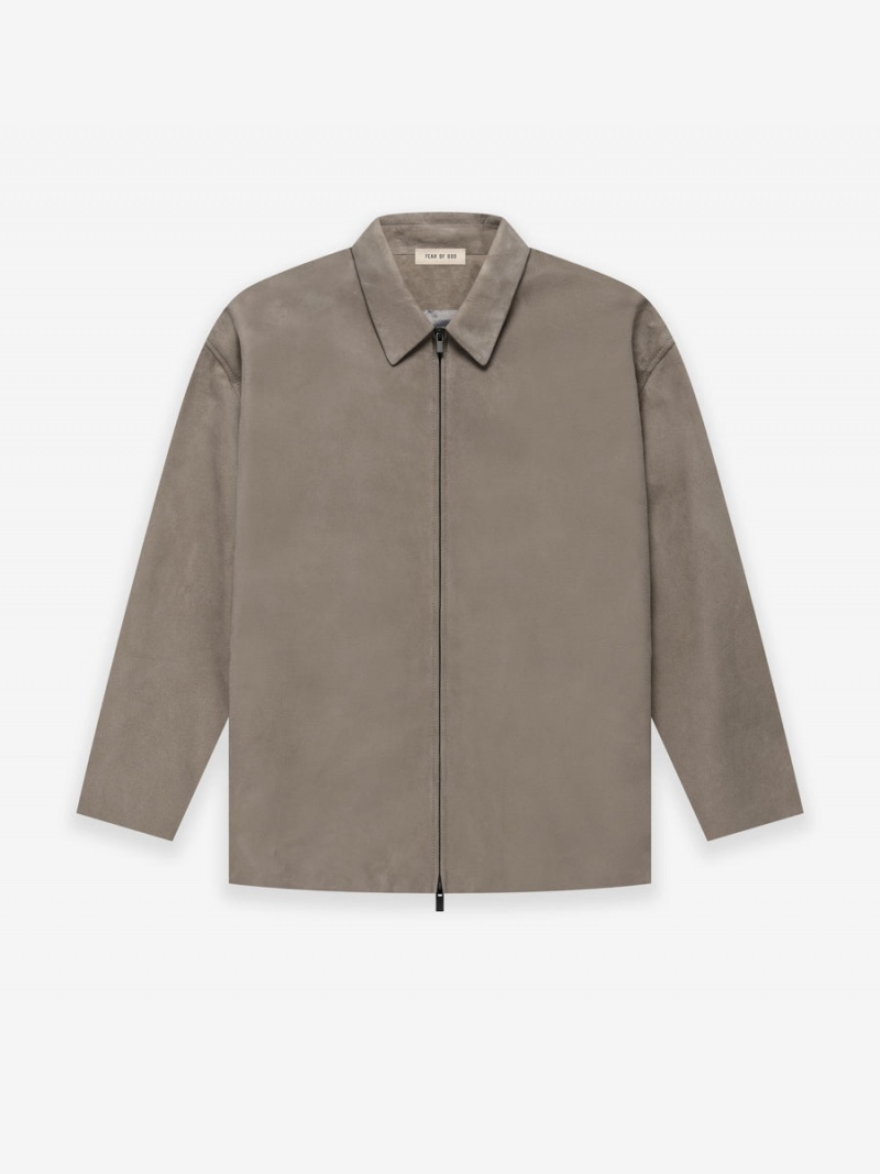 Fear Of God Suede Jacket Dusty Concrete | FOG-SN593405