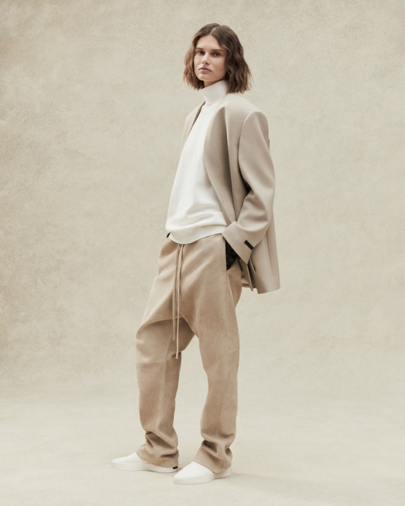 Fear Of God Suede Relaxed Pant Dusty Beige | FOG-SN593428