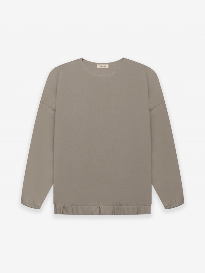 Fear Of God Viscose Tricot Crewneck Dusty Concrete | FOG-SN593327