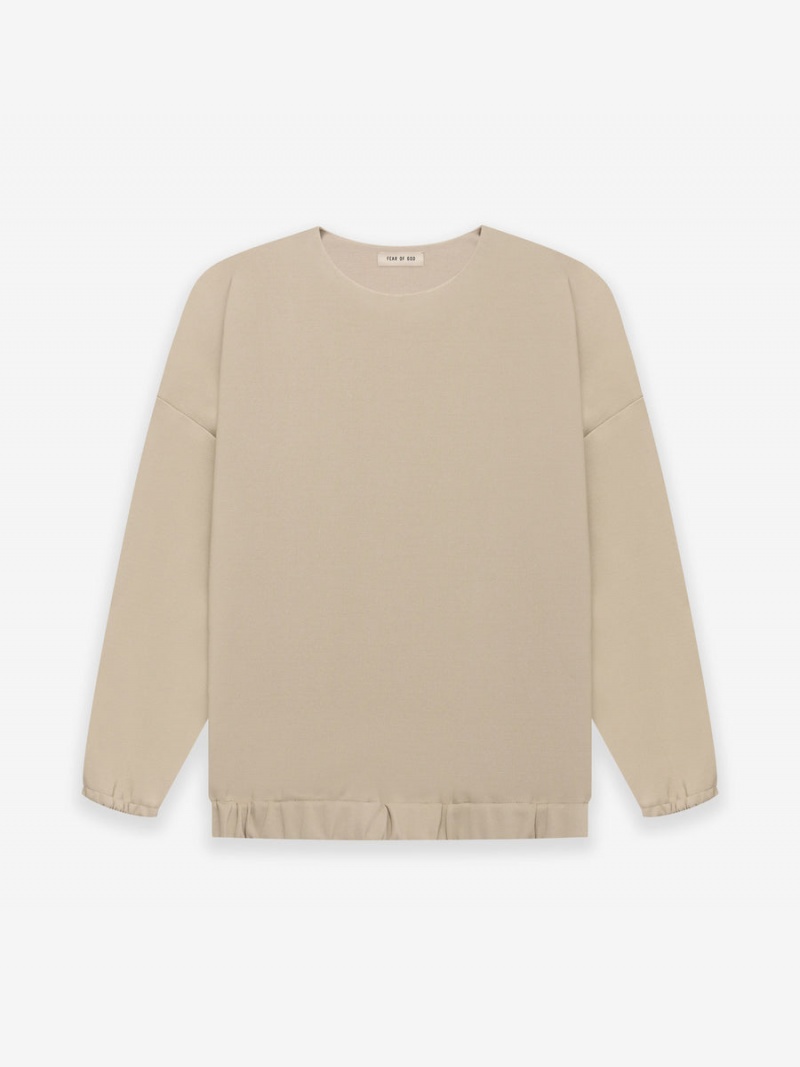 Fear Of God Viscose Tricot Crewneck Dusty Beige | FOG-SN593329