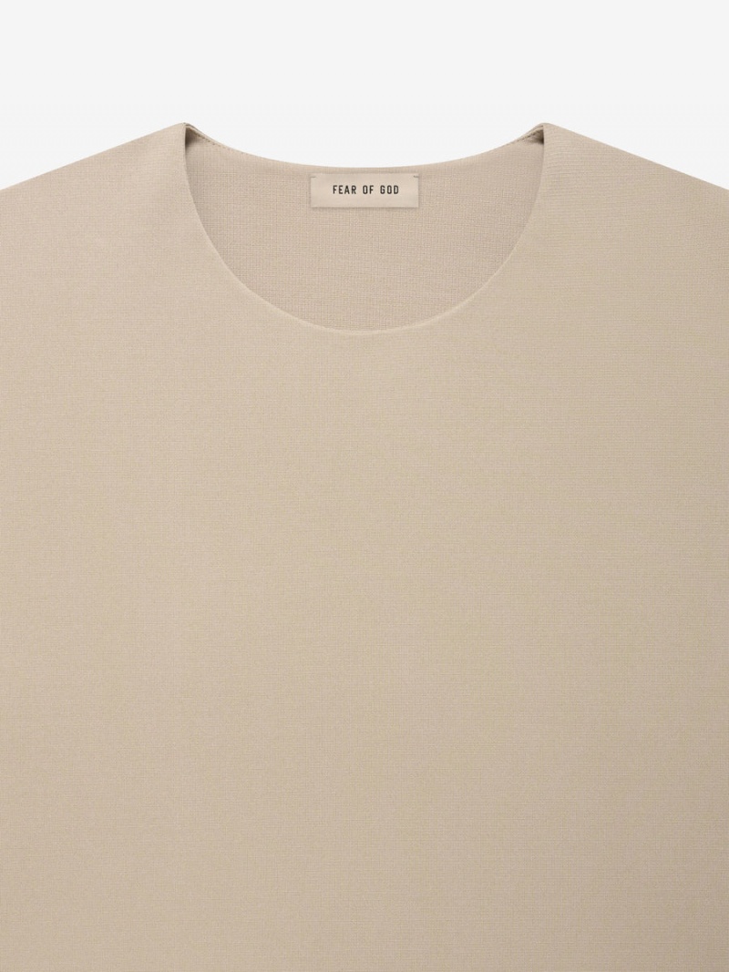 Fear Of God Viscose Tricot Crewneck Dusty Beige | FOG-SN593329