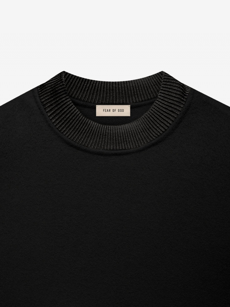 Fear Of God Wool Cashmere Crewneck Black | FOG-SN593293