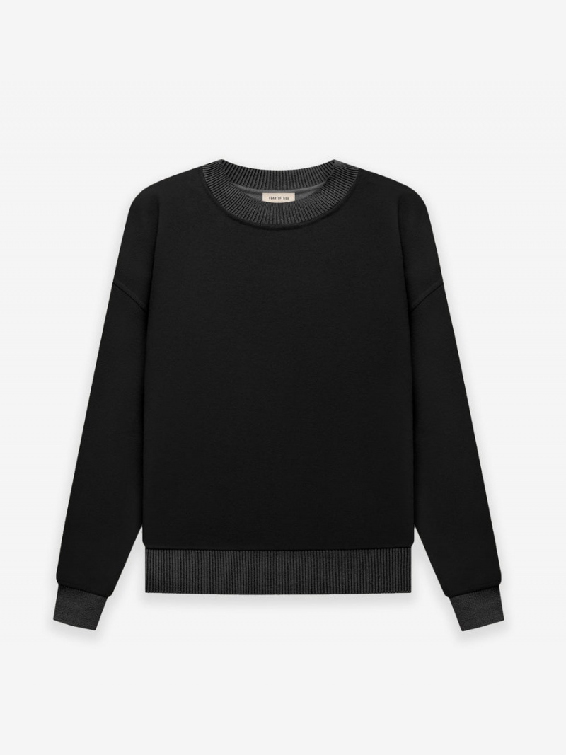 Fear Of God Wool Cashmere Crewneck Black | FOG-SN593293